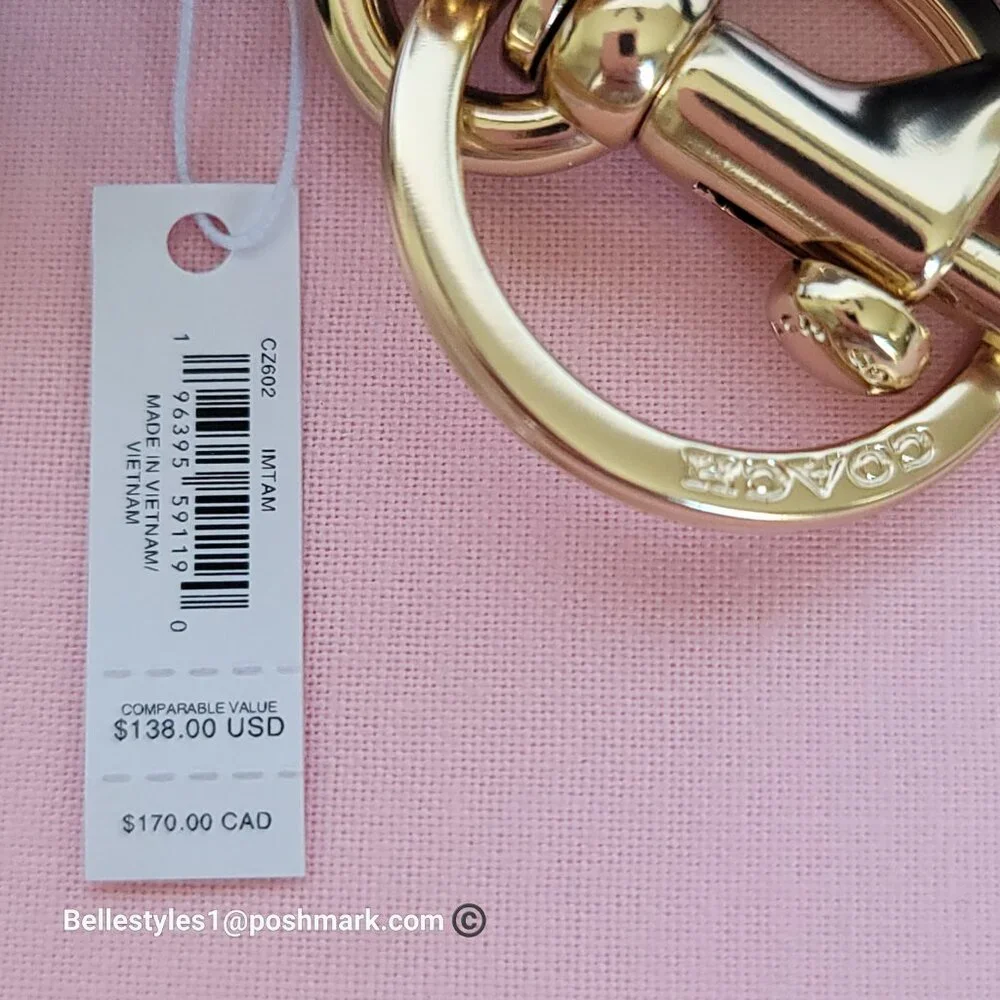 COACH Mini Court Backpack Bag Charm In Signature Canvas With Floral Print-Tan🎈⭐ - Picture 15 of 16